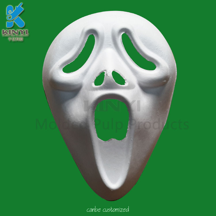 White Paper Pulp Scary Masks, Halloween Masks