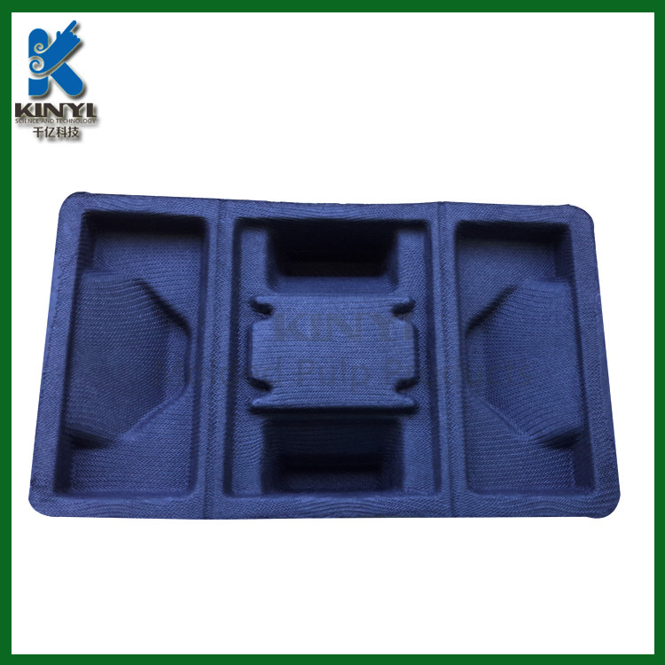 Biodegradable black tray,thermoform molded pulp tray