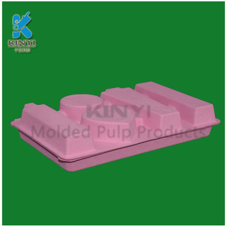 pulp molded cosmetics tray packaging