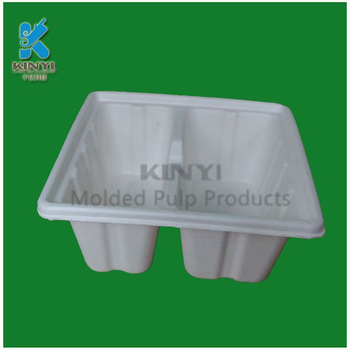 Eco friendly custom bagasse paper pulp molded food tray, biodegradable food containers