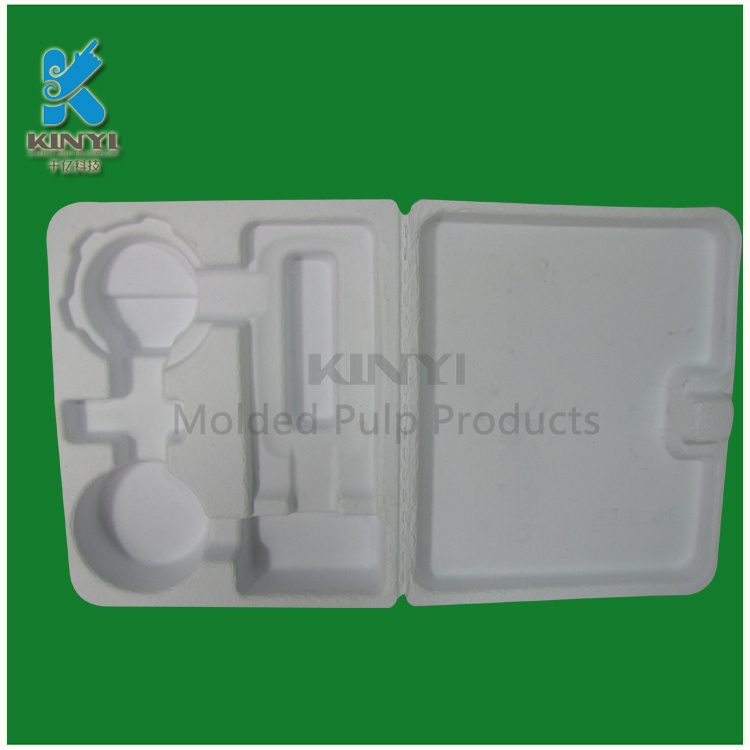 Wholesale high-grade green fiber pulp white packaging paper tray