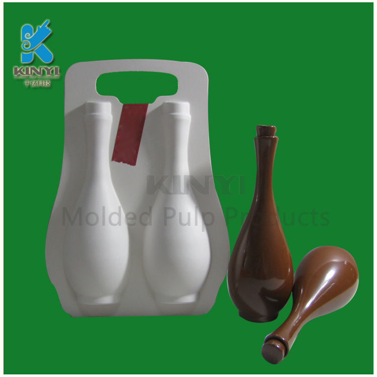 Biodegradable bagasse pulp eco-friendly wine packaging wholesale