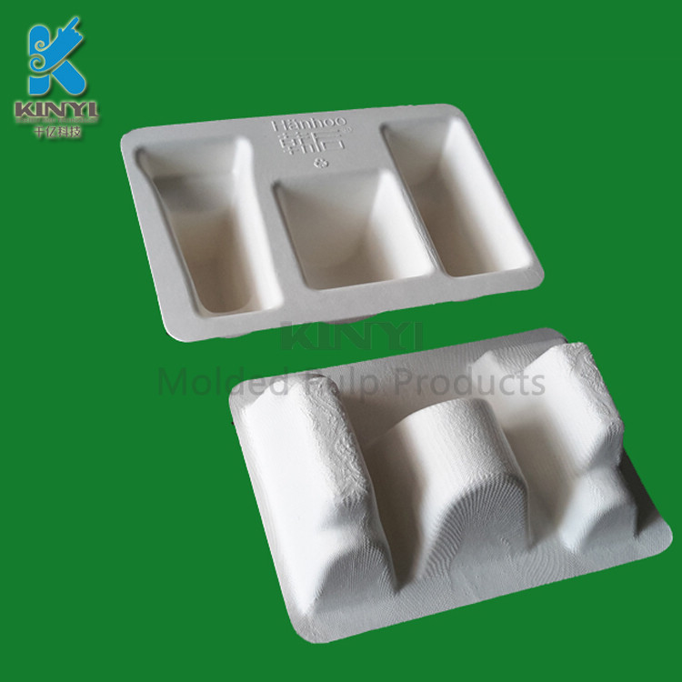 Biodegradable molded paper pulp packaging