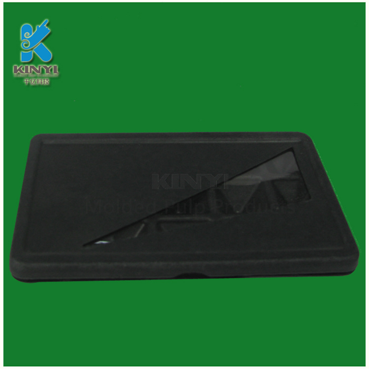 <b>Black color eco-friendly recycled paper pulp packaging tray</b>