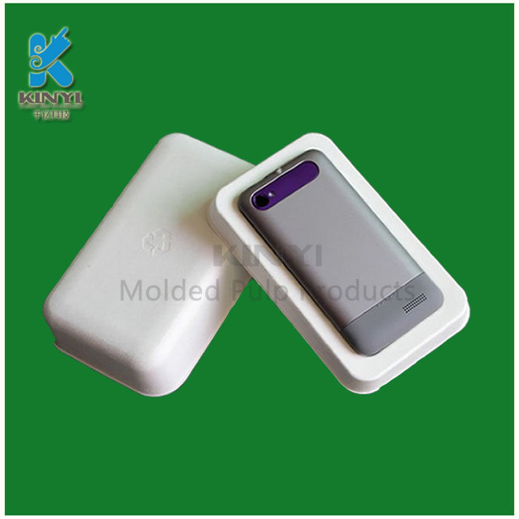 Sanitary cell phone case packaging tray with packing insert
