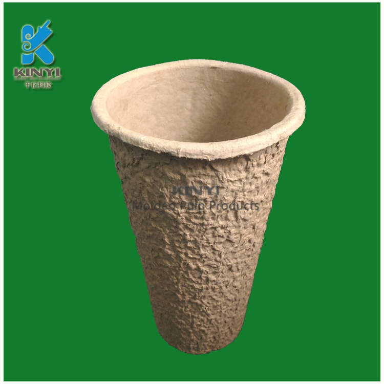 Custom recycled molded pulp Biodegradable pots and flower planters