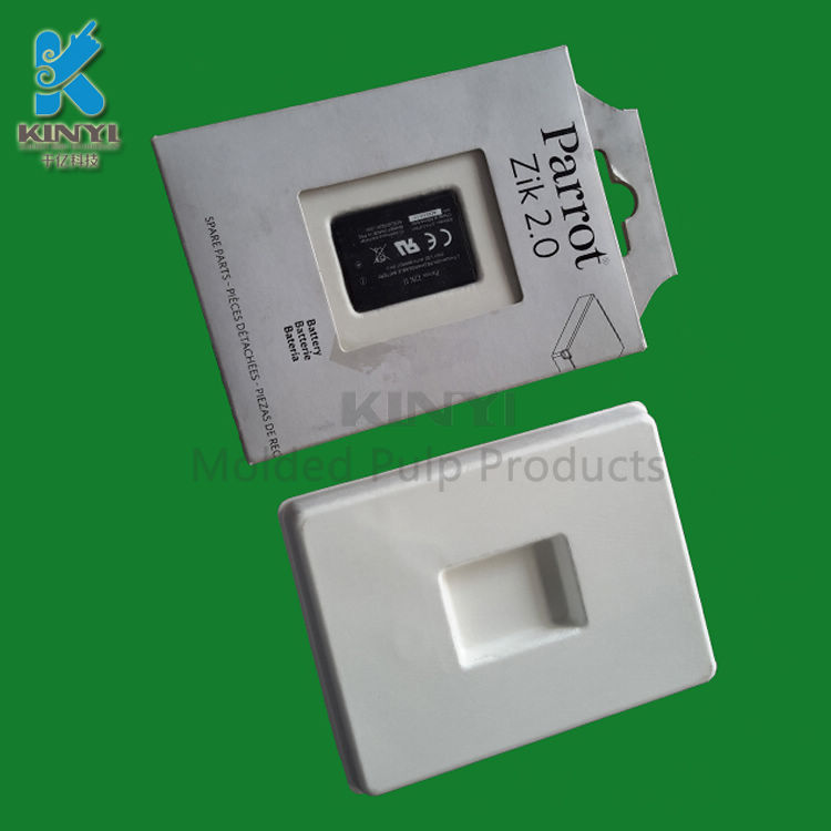 Custom biodegradable molded fiber micro sd card packaging trays