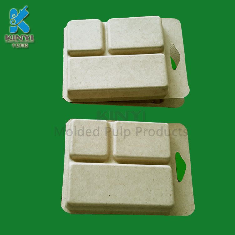 Eco-friendly paper mache electrics packaging inserts packing trays
