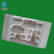 Sanitary electronic packaging tray with packing insert