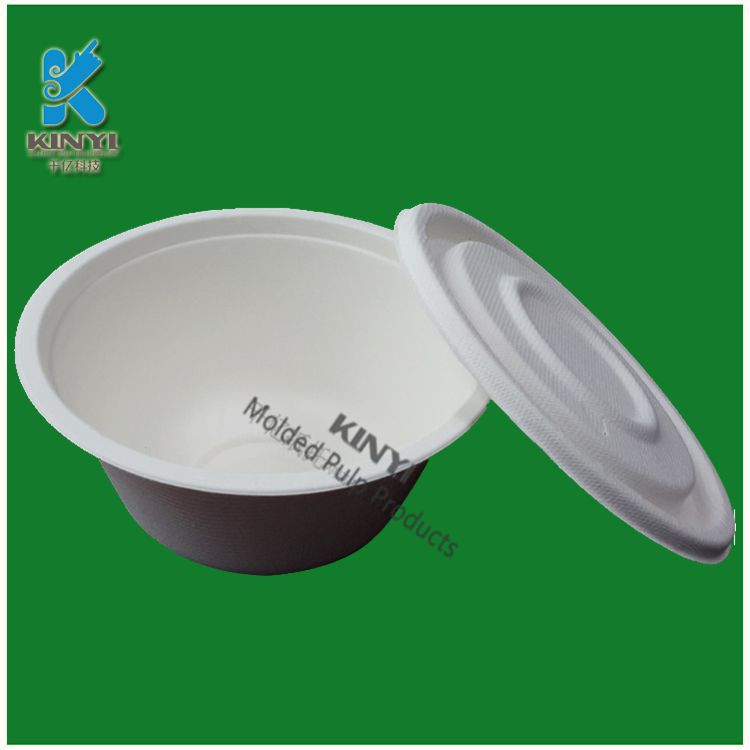 Eco-friendly wheat straw pulp molded fiber food bowls customized