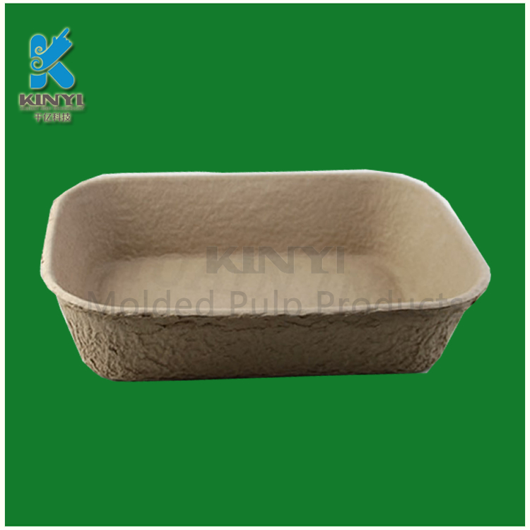 Recycled molded pulp biodegradable cat litter trays custom