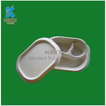 Biodegradable food box,wheat straw pulp packaging, disposable paper pulp tableware