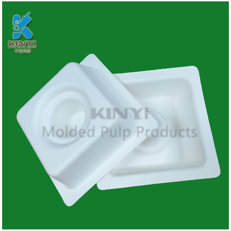 Biodegradable molded pulp insert packaging custom compostable paper pulp tray