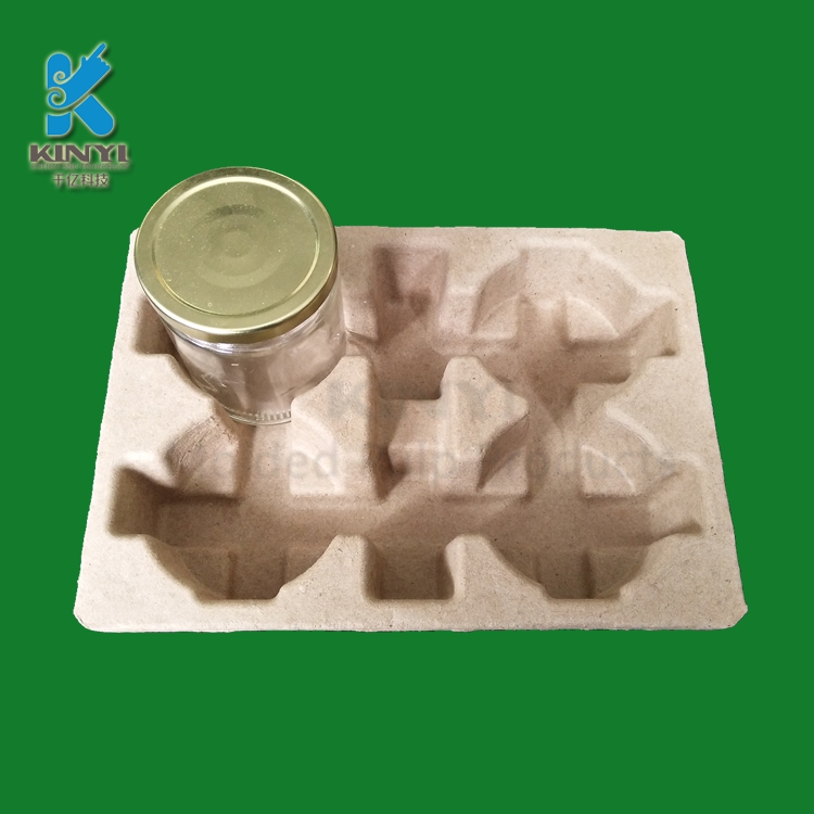 Corrugated Brown Paper Pulp Glass Bottle Tray Protective Packaging