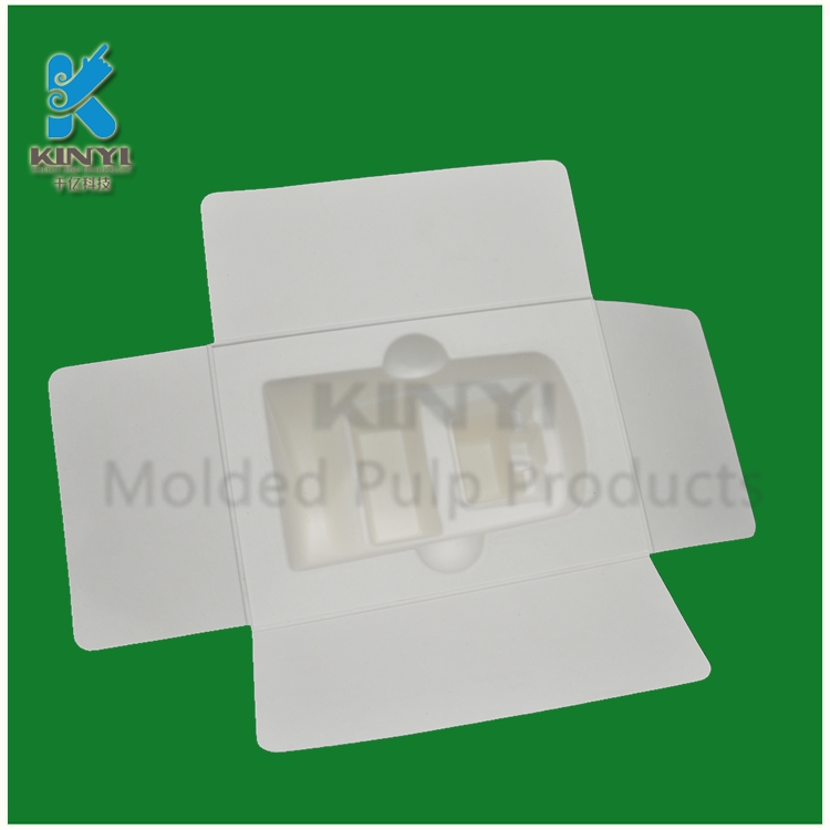 Custom box packaging insert biodegradable molded paper pulp