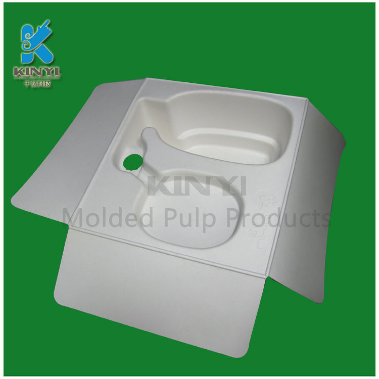 Pulp molded electronics tray, biodegradable packaging