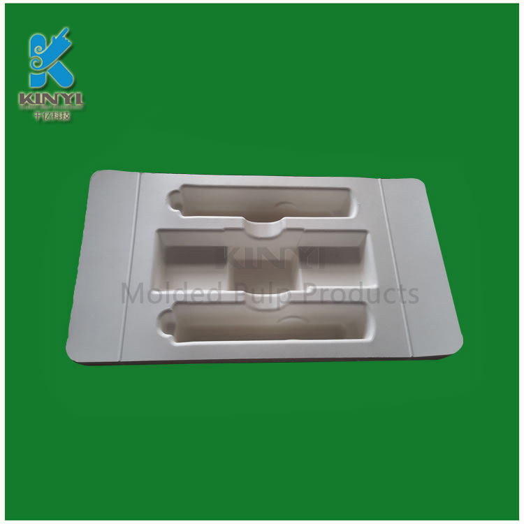 Pulp molding biodegradable paper tray