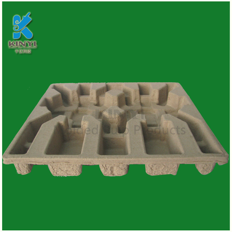 Recycled paper pulp moulded packaging, fiber pulp tray
