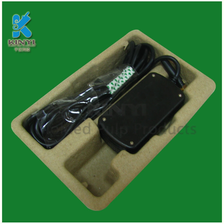 Biodegradable molded paper pulp packaging insert tray