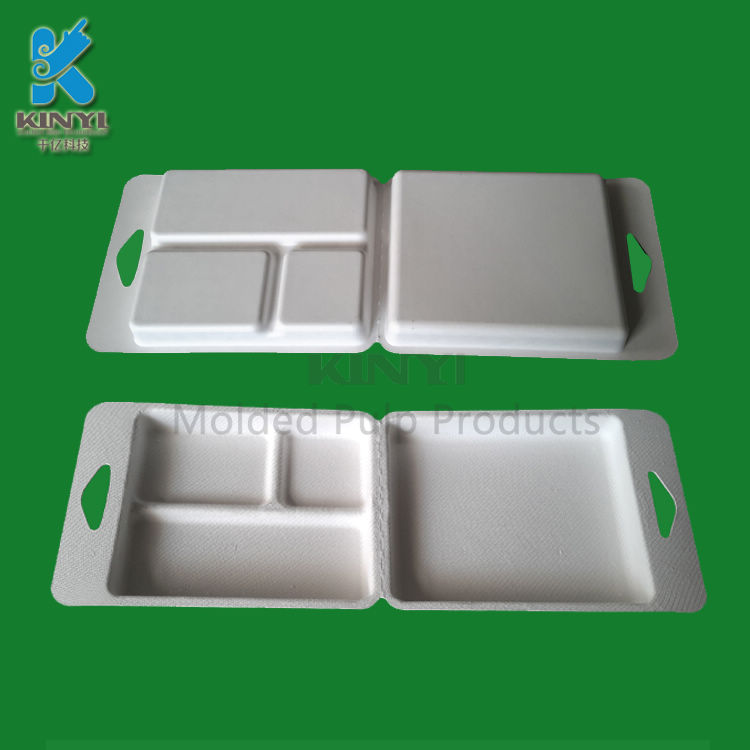 Biodegradable molded paper pulp box packaging