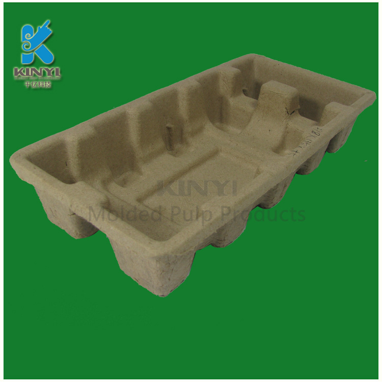 Disposable set top pulp packaging tray