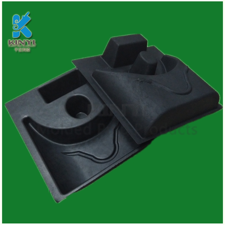 Eco Friendly Paper Pulp Moulded Black Packaging Tray